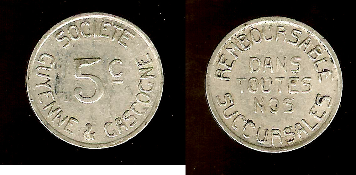 Oloron-Sainte-Marie Guyenne and Gascogne 5 centimes N.D. gVF